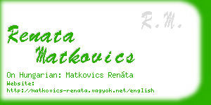 renata matkovics business card